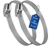 VIOKS 2 Pack 70-90mm Diameter Hose Clamps Stainless Steel Hose Clamps Stainless Steel Hose Clamps & Stainless Steel Hose Clamps