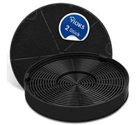 VIOKS 2 x Cooker Hood Filter Round 196 mm Diameter Replacement for Electrolux 902979357/8 EFF62 - Activated Carbon Filter Cooker Hood Faber AEG Zanussi Juno