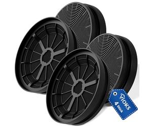 VIOKS 4 x Filter Cooker Hood Replacement for Respekta MIZ0023N 175 mm Diameter, Recirculation Hood, Activated Carbon Filter, Cooker Hood, Carbon Filter for Cooker Hood Respekta MIZ 0023