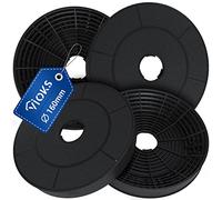 VIOKS Activated Carbon Filter, Set of 4 for Amica, Beko Cooker Hoods 160 mm Diameter