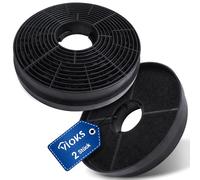 VIOKS Carbon Filter, Set of 2 Replacement for Respekta MIZ0058 Cooker Hood, 105 mm Diameter, Activated Carbon Filter for Extractor Hood