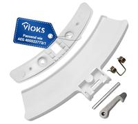 VIOKS Door Handle Plastic Replacement for AEG 405523773/1 4055237731 405512363/4 4055123634 Dryer Handle White Handle Set with Locking Nose Axle Spring for Dryer Washer Dryer