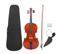 Viola Beginner with Bow Case and Rosin, Solid Spruce Wood Stringed Instrument, Natural Brown 16 Inch Viola for Adult Learners and Music Enthusiasts
