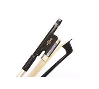 Viola Bow 4/4 size Carbon Fiber stick Ebony Frog Natural white Horse Hair inlay fleur-de-lis well balance (pattern2)