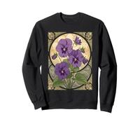 Viola February Birthday Flowers Art Nouveau Style Sweatshirt