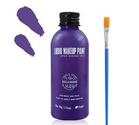 VIOLA HOUSE 6 Colors Face Painting, Face Body Paint, Liquid Body Painting for Adults Halloween Party Cosplay Makeup Set with 3 Blue Brushes (05 Purple)