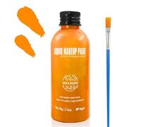 VIOLA HOUSE 6 Colors Face Painting, Face Body Paint, Liquid Body Painting for Adults Halloween Party Cosplay Makeup Set with 3 Blue Brushes (03 Orange)
