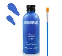 VIOLA HOUSE Blue Body and Face Paint, Halloween Face Paints, Liquid Body Painting for Adults,Professional Water Based Halloween SFX Makeup Party Cosplay Makeup with Brush (06 Blue)