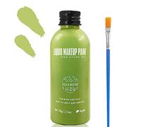 VIOLA HOUSE Light Green Face & Body Paint, Liquid Makeup, Water-Based Washable Face Paint for Halloween, Special Effects & Cosplay - with Brush, 90g/3.14oz (Light Green)