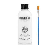VIOLA HOUSE White Face Painting, Face & Body Paint, Liquid Makeup, Water-Based Washable Face Paint for Halloween, Special Effects & Cosplay - with Brush, 90g/3.14oz (White)
