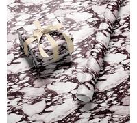 Viola Marble Wrapping Paper Roll - Wide 59.4cm x 3.6m Dark Burgundy and White Marble Gift Wrap for Birthday, Wedding, Anniversary, Housewarming, Men and Women