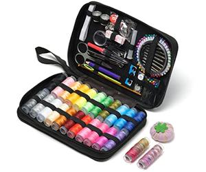 VIOLA, Zig Zag Premium Sewing Kit, 178 Sewing Accessories, Complete Travel Sewing Set, Beginner Hem and Mending Case, 24 Spools Thread, Buttons, Pins, Needles, Buttons, Buttons, Needles, Buttonholes