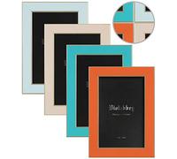 VIOLABBEY 7×5 Photo Frame Set of 4, Colorful Picture Frame Mutipack, High Definition Tempered Real Glass, Wall Mounting and Tabletop Display (Blue+Light Blue+Orange+Apricot, 18x13cm)