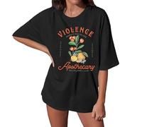 Violence Apothecary Tshirt for Women 2025 Short Sleeve Gym Casual Loose Fit Tops Cute Crewneck Tees Shirts Trendy Tunic Summer Sexy Casual T Shirts Going Out Graphic Summer Black