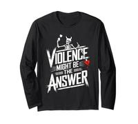 Violence Might Be-The Answer Funny Pirate Skull Long Sleeve T-Shirt