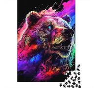 Violent Bear Puzzle for Adults And Teenagers 1000 Pieces Wooden Puzzles for Adults Puzzles for Teenagers Age 12 Years Up 1000pcs (38x26cm)