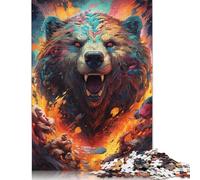 Violent Colorful Bear Puzzle Difficult Challenge 100 Percent Recycled Cardboard Jigsaw Puzzle for Women Men Gifts 1000pcs (38x26cm)