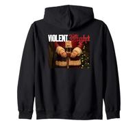 Violent Night Movie Logo and Santa Hammer Zip Hoodie