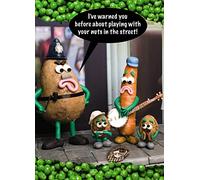 Violent Veg Birthday Card 'Playing with Nuts in The Street'