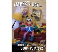 Violent Veg Funny Father's Day Card For Dad 'Couch Potato Joke Greetings Card 6 x 9 inches