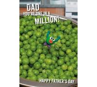 Violent Veg Funny Father's Day Card For Dad 'One In A Million Pea-Based Joke Greetings Card 6 x 9 inches
