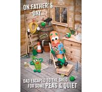 Violent Veg Funny Father's Day Card For Dad 'Peas And Quiet Joke Greetings Card 6 x 9 inches