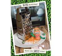 Violent Veg Funny Humourous Quirky Blank Greeting Card For Birthday or Any Occasion (Ha-Pea Birthday)