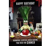 Violent Veg Funny Humourous Quirky Blank Greeting Card For Birthday or Any Occasion (Hannibal Leektar)