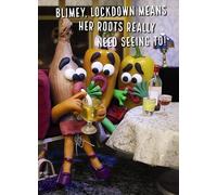 Violent Veg Funny Humourous Quirky Blank Greeting Card For Birthday or Any Occasion (Lockdown Roots)