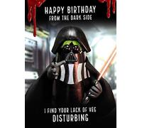 Violent Veg Funny Humourous Quirky Blank Greeting Card For Birthday or Any Occasion (The Darkside)