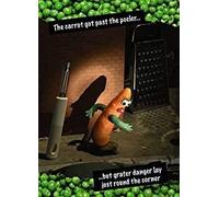 Violent Veg Greetings Card - Birthday - Past the Peeler.. Grater Danger..