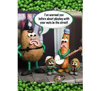Violent Veg - Playing with Nuts - Greetings Card Blank Inside