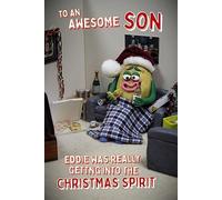 Violent Veg To a Awesome Son Couch Potato Getting Into The Christmas Spirit - Humorous Poking Fun Christmas Card for Son XSM36023