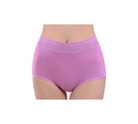 (Violet, 2XL) Women Solid Color High Waist Trace less Flower Briefs