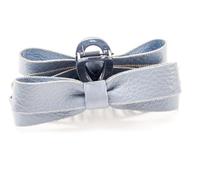 Violet and Brooks Faux Leather Bow Hair Claw for Women, Girls - Blue