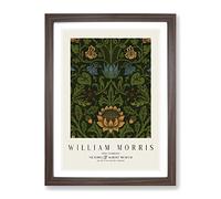Violet And Columbine Vol.1 By William Morris Exhibition Museum Painting Framed Print | A4 Walnut Framed Wall Art | Ready to Hang | Modern Floral Picture | Living Room Bedroom Lounge Office