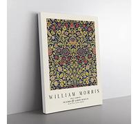 Violet And Columbine Vol.2 By William Morris Exhibition Museum Painting Canvas Wall Art Print Ready to Hang, Framed Picture for Living Room Bedroom Home Office Décor, 50x35 cm (20x14 Inch)