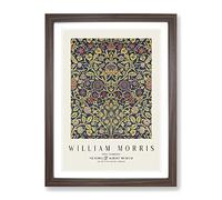 Violet And Columbine Vol.2 By William Morris Exhibition Museum Painting Framed Print | A2 Walnut Framed Wall Art | Ready to Hang | Modern Floral Picture | Living Room Bedroom Lounge Office