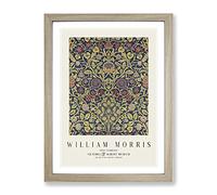 Violet And Columbine Vol.2 By William Morris Exhibition Museum Painting Framed Print | A3 Oak Framed Wall Art | Ready to Hang | Modern Floral Picture | Living Room Bedroom Lounge Office