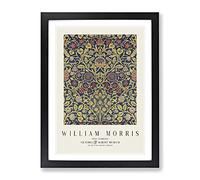 Violet And Columbine Vol.2 By William Morris Exhibition Museum Painting Framed Print | A4 Black Framed Wall Art | Ready to Hang | Modern Floral Picture | Living Room Bedroom Lounge Office