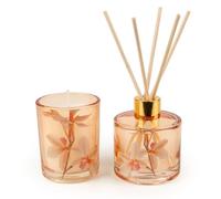 Violet and Iris Candle and Reed Diffuser Gift Set | Floral Scented Candle and Flower Diffuser for Home and Gifts