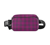 Violet Buffalo Plaid Tartan Check Scotland Halloween Cute Waist Bag Fanny Pack for Women Men Multipurpose Sling Bag Travel Accessory with Adjustable Strap for Travel Shopping Running, Multicolor, One