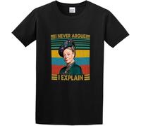 Violet Crawley I Never Argue I Explain Vintage Downton Abbey Black Mens T-Shirt TSBPP-3935 Size XL