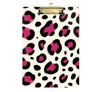 Violet Cream Leopard Print Acrylic a4 clipboard Standard Letter A4 Size Transparent for Homework Pediatric Gold 12x9in Tabla para escribir