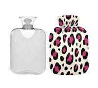 Violet Cream Leopard Print hot Water Bottles with Soft Cover 2L hot compresses for The Body for Neck and Shoulder Pain Relief Hot and Cold Therapies Bolsa para agua Caliente para Dolor