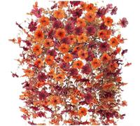 Violet Daisy Silk Flowers with Brown Eucalyptus for For wedding Dessert Table Decor Studio Apartment Accent and Mirror Frame Styling (C)