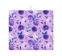 Violet, Dish Drying Mats, Absorbent Dish Drainer Mat for Kitchen Counter Sink Mat Drying Pad 41X46 cm