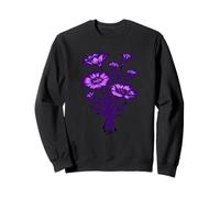 Violet Dusk Wildflower Lilac Botanical Floral Nature Design Sweatshirt