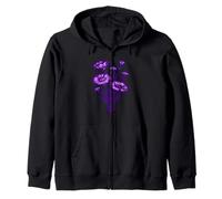 Violet Dusk Wildflower Lilac Botanical Floral Nature Design Zip Hoodie