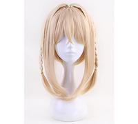 Violet Evergarden Cosplay Wig Blonde Braided Hair Heat-resistant Fiber Hair + Wig Cap Halloween Party Role Play Girls Women